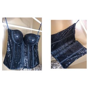 Black sequin bustier